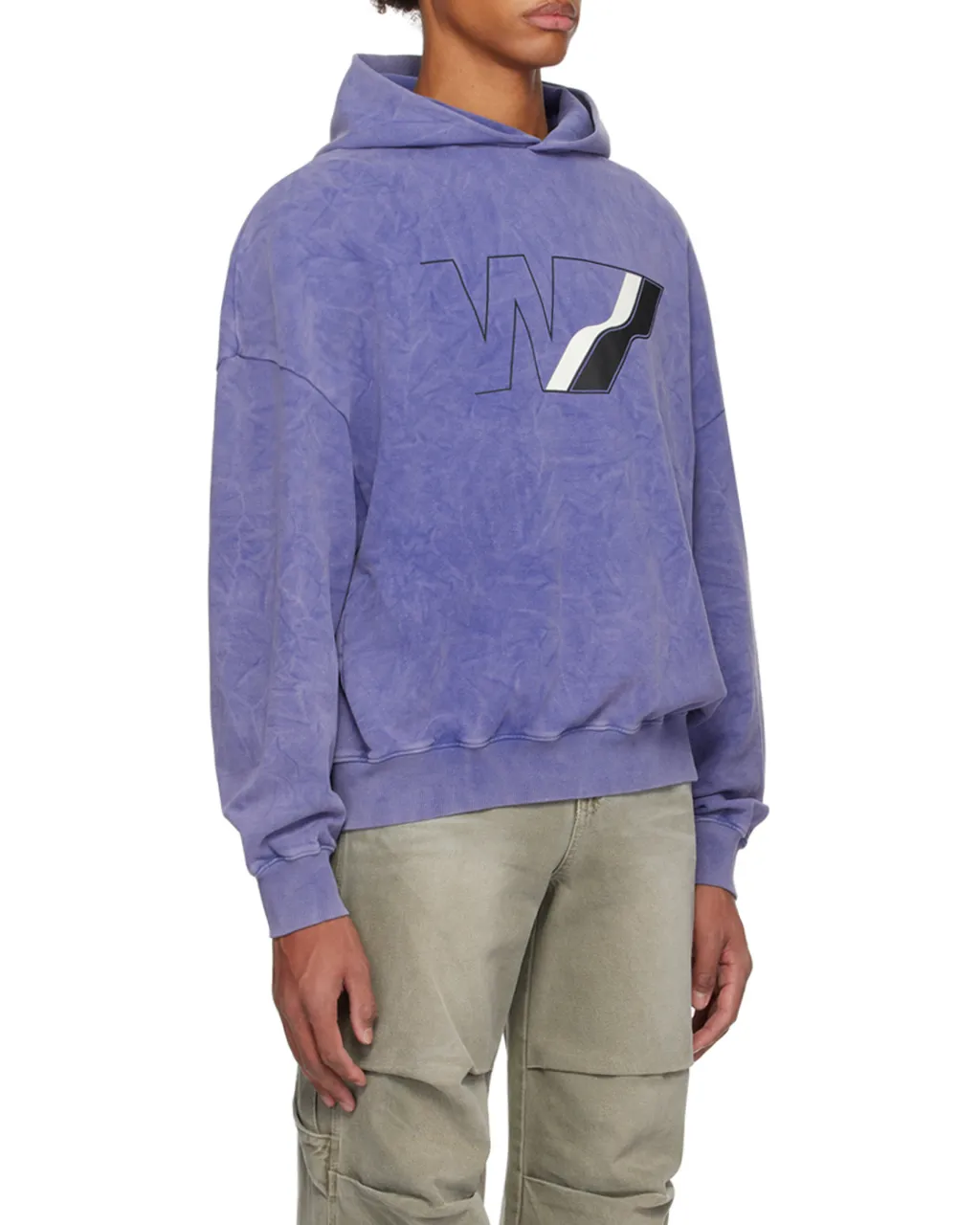 Logo Print Bleached-Effect Hoodie