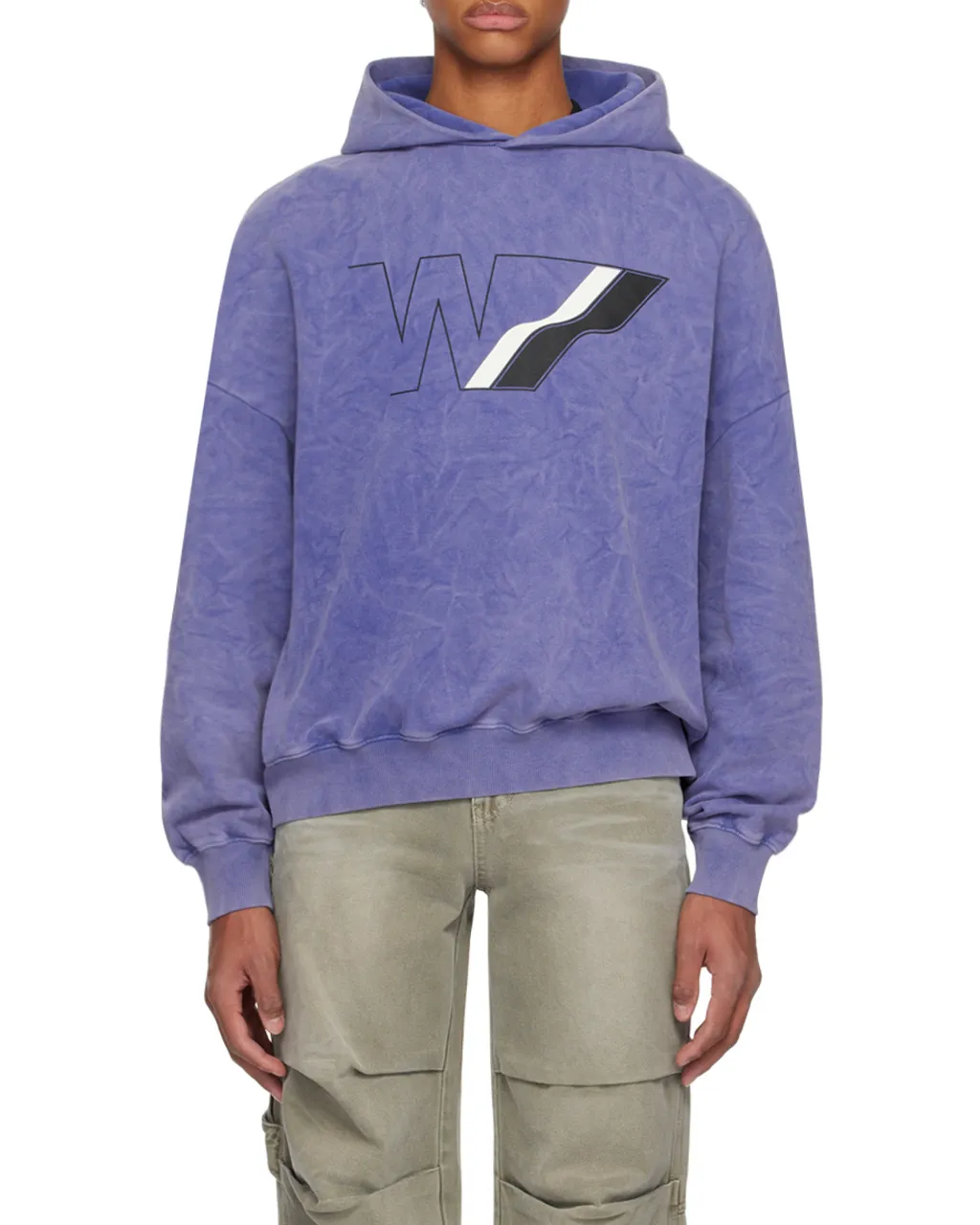 Logo Print Bleached-Effect Hoodie