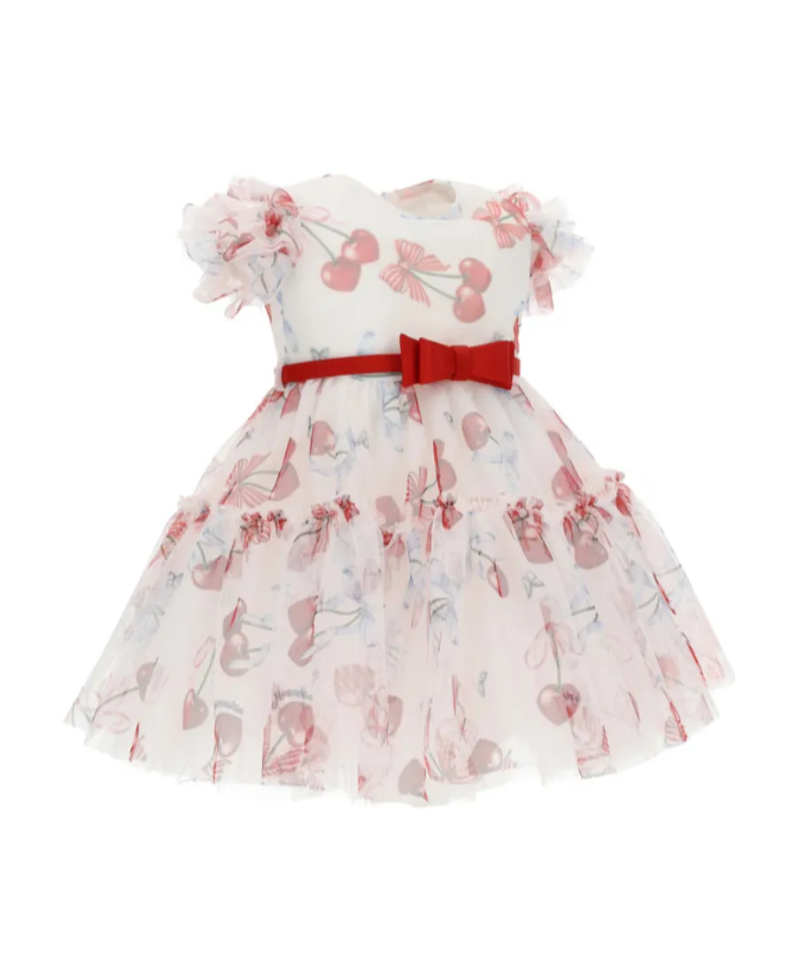 Patterned Ruffled Mini Dress