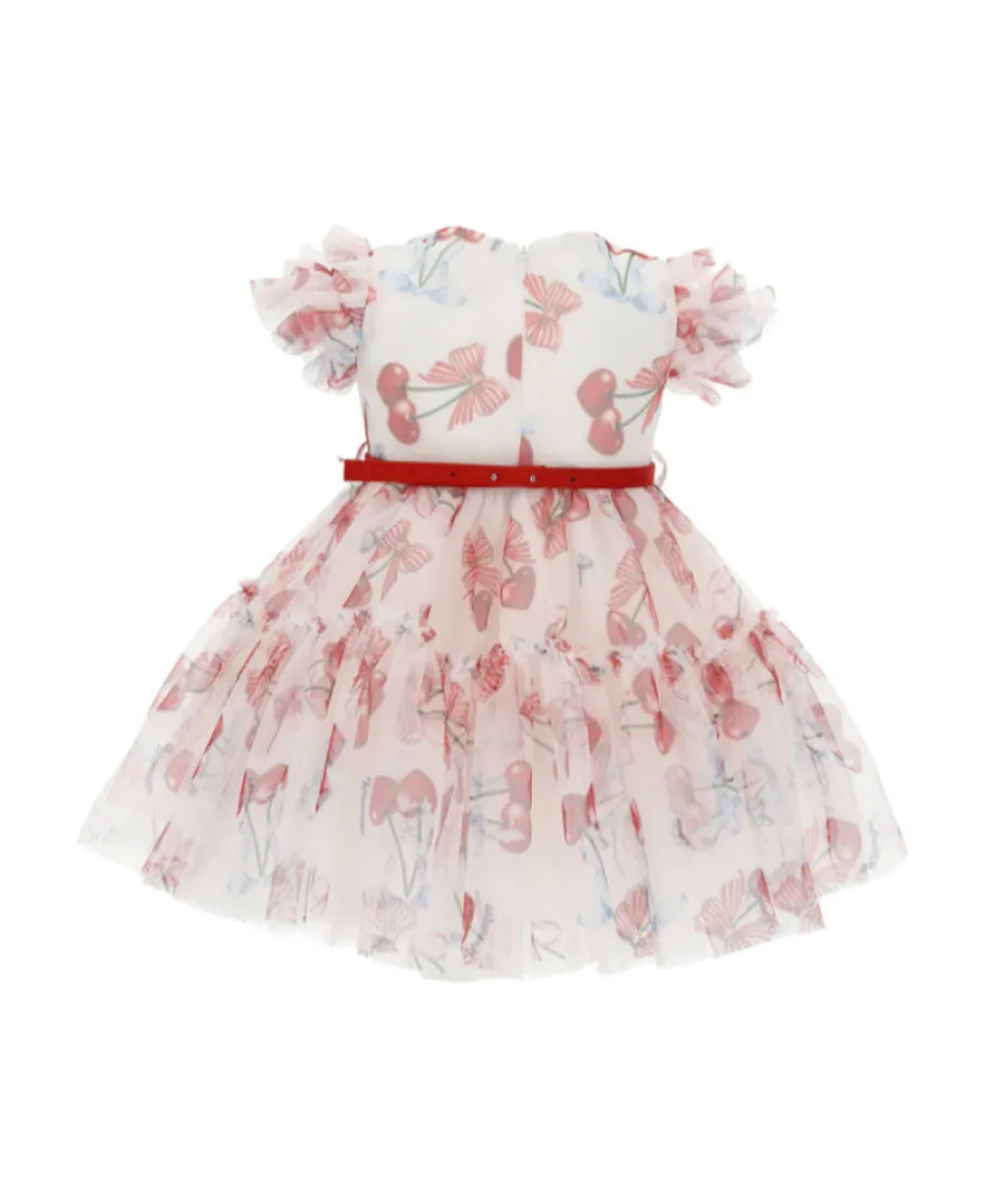 Patterned Ruffled Mini Dress