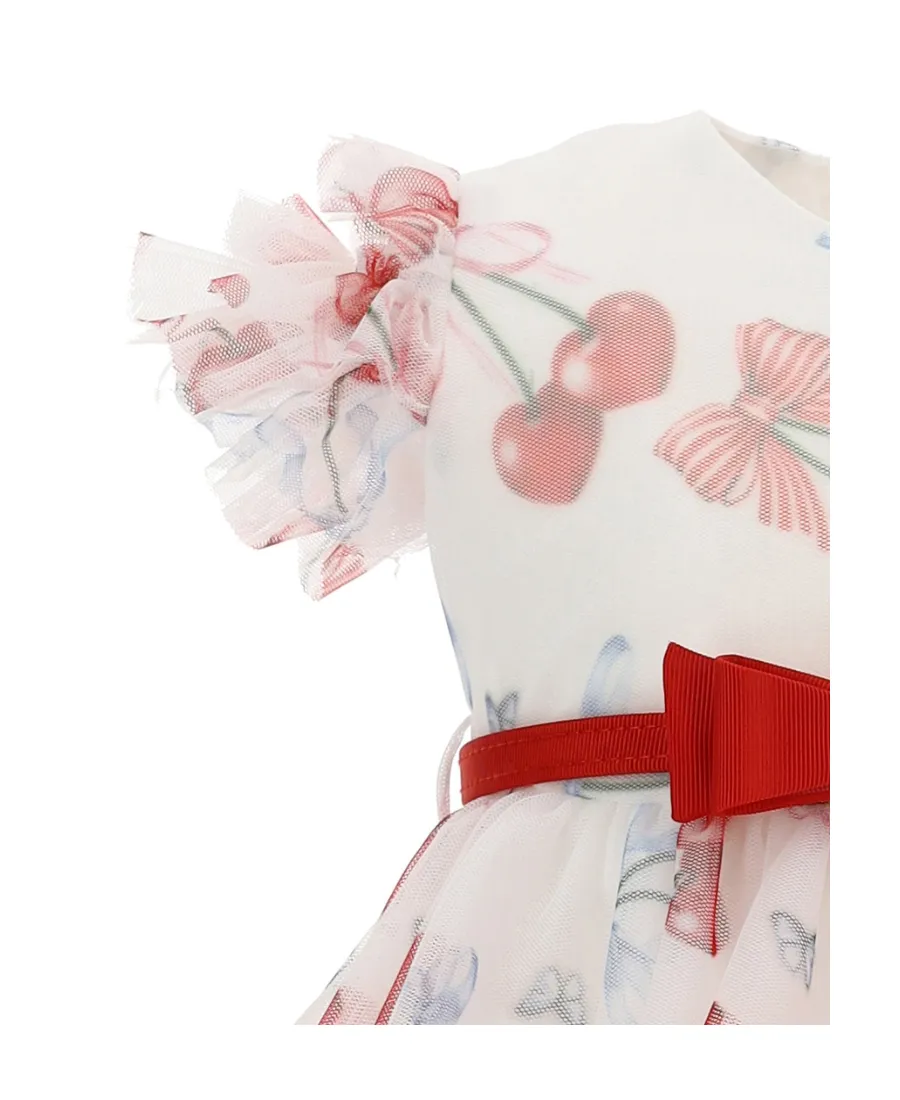 Patterned Ruffled Mini Dress