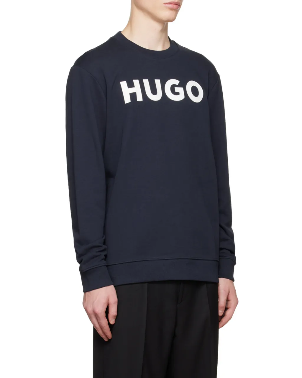 Contrasting Color Logo Round Neck Sweatshirt
