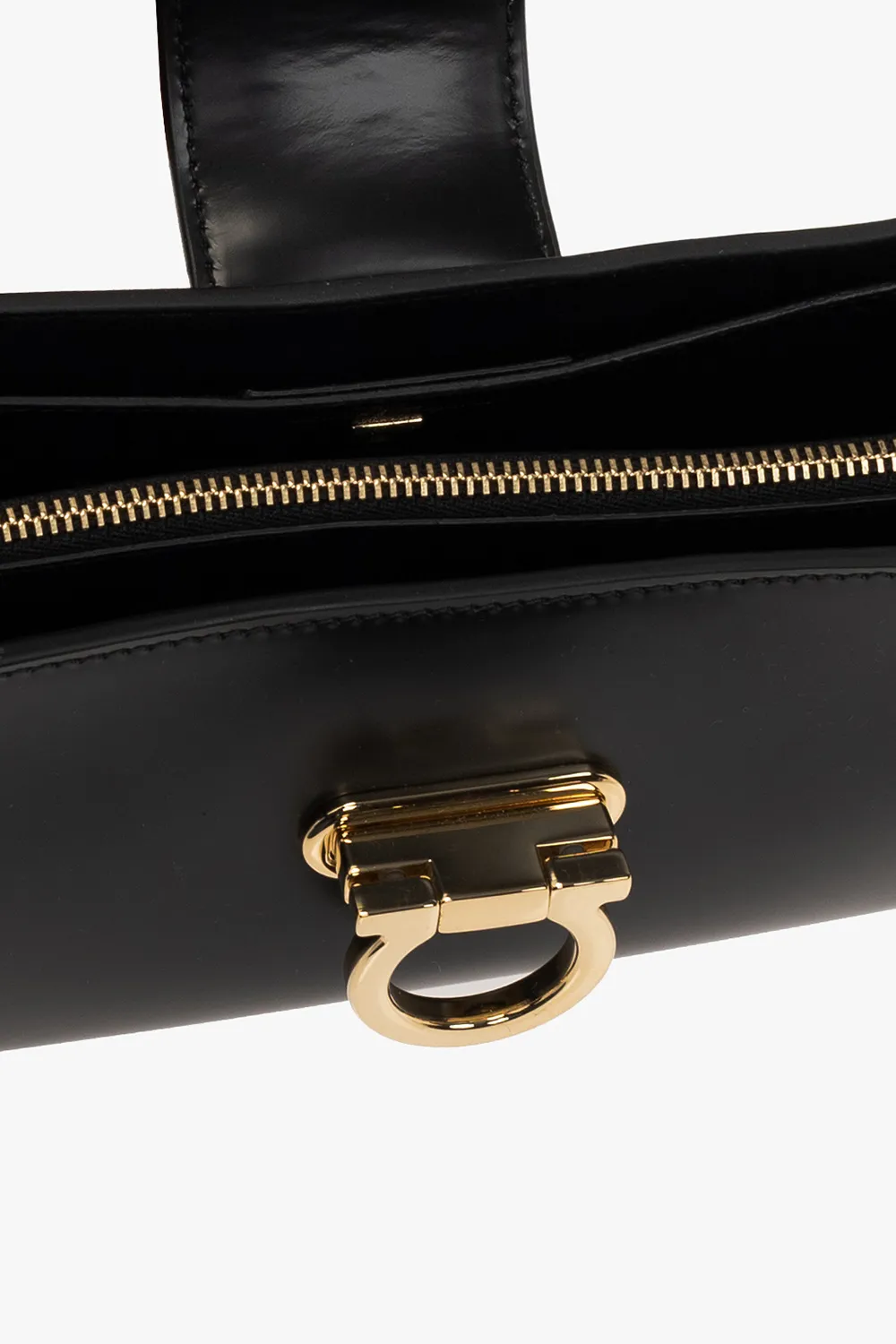 Salvatore Ferragamo Trifolio Logo Engraved Shoulder Bag