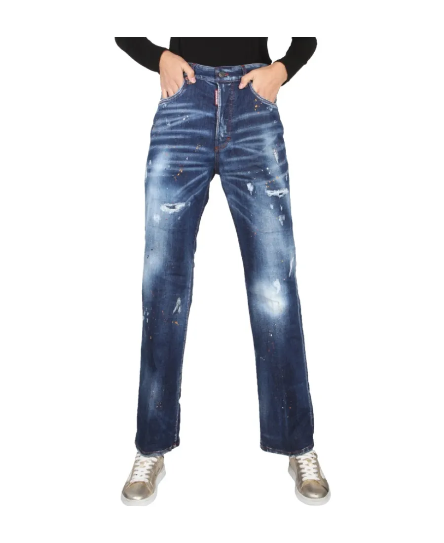 Dsquared2 Distressed Straight-Leg Jeans