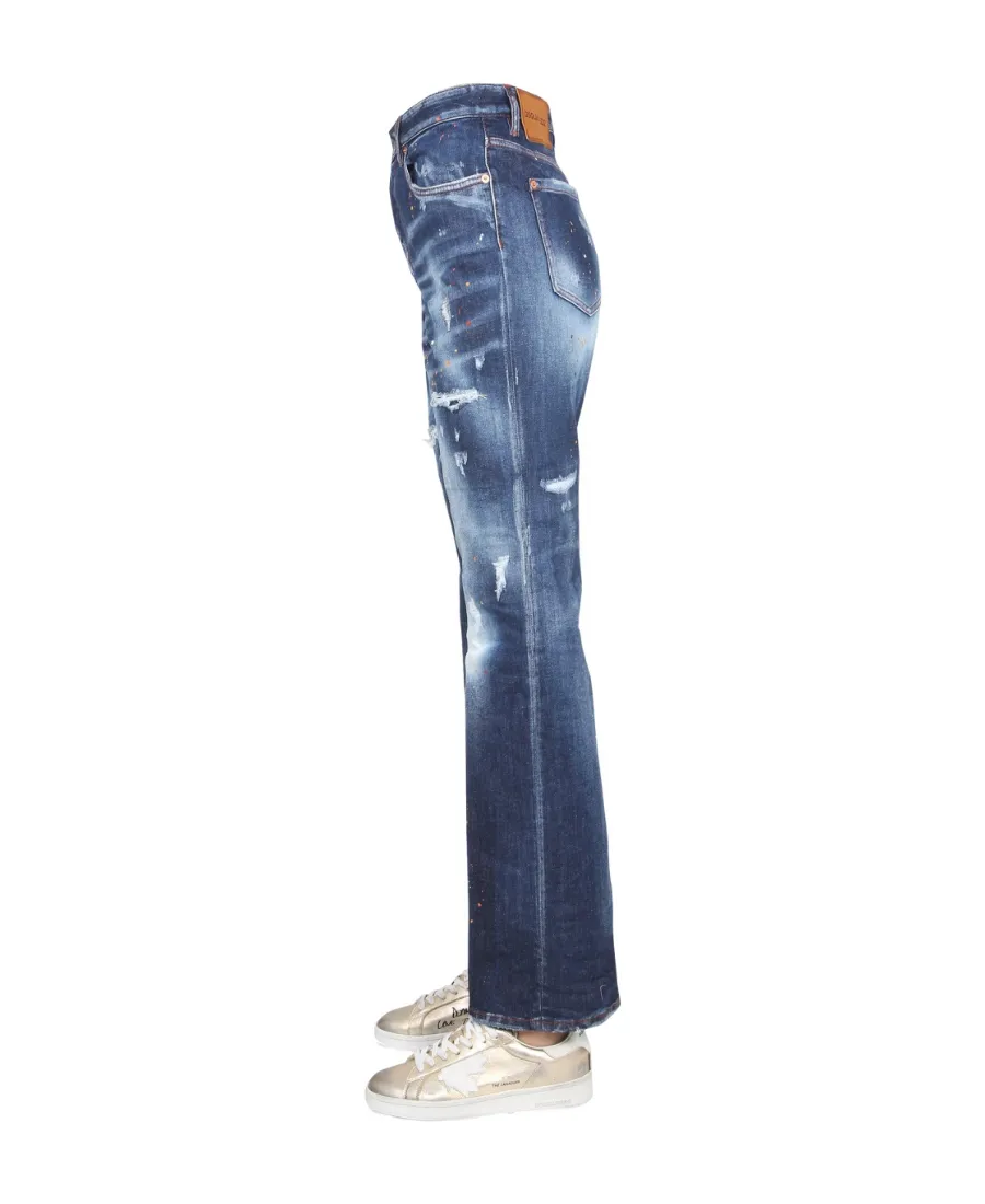 Dsquared2 Distressed Straight-Leg Jeans