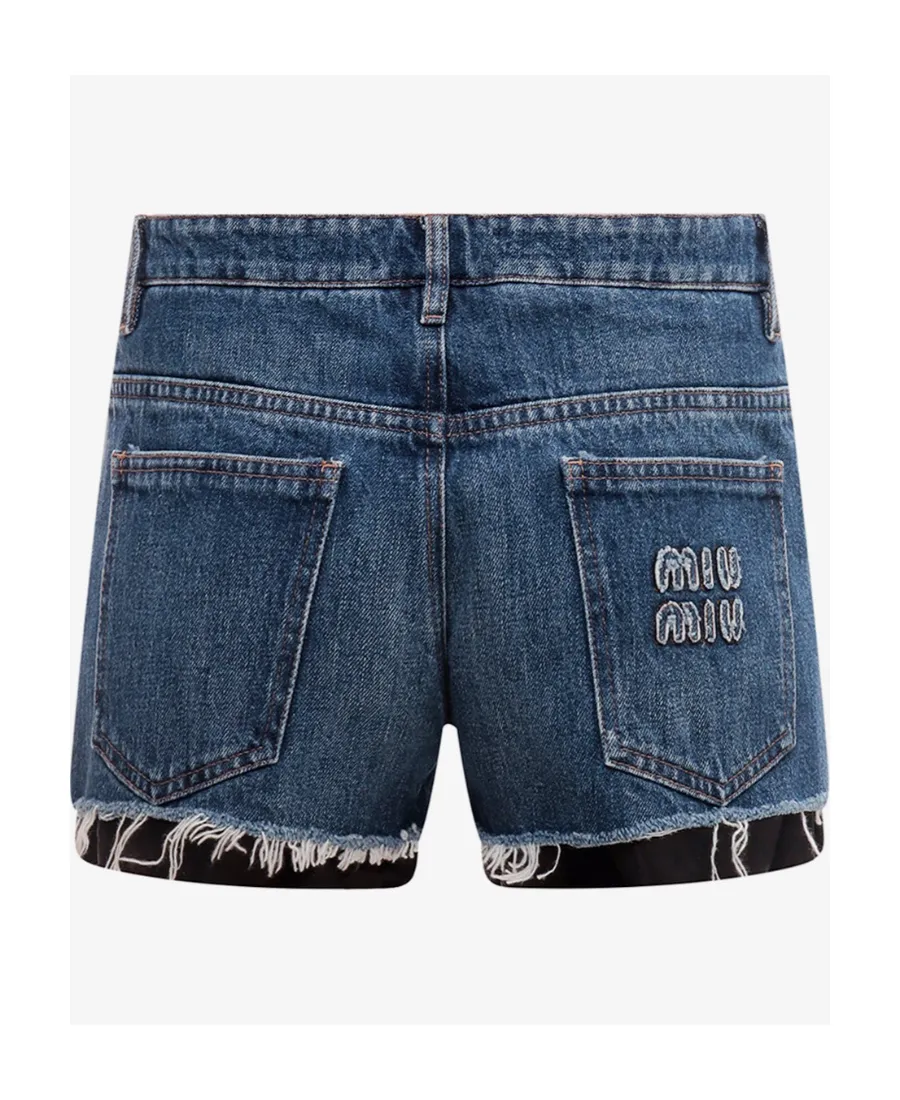 Logo Denim Shorts
