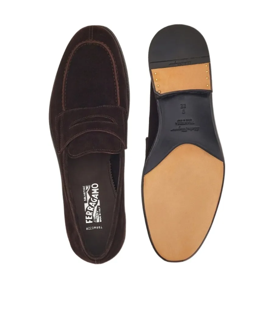 Salvatore Ferragamo Penny Almond-Toe Slip-On Loafers