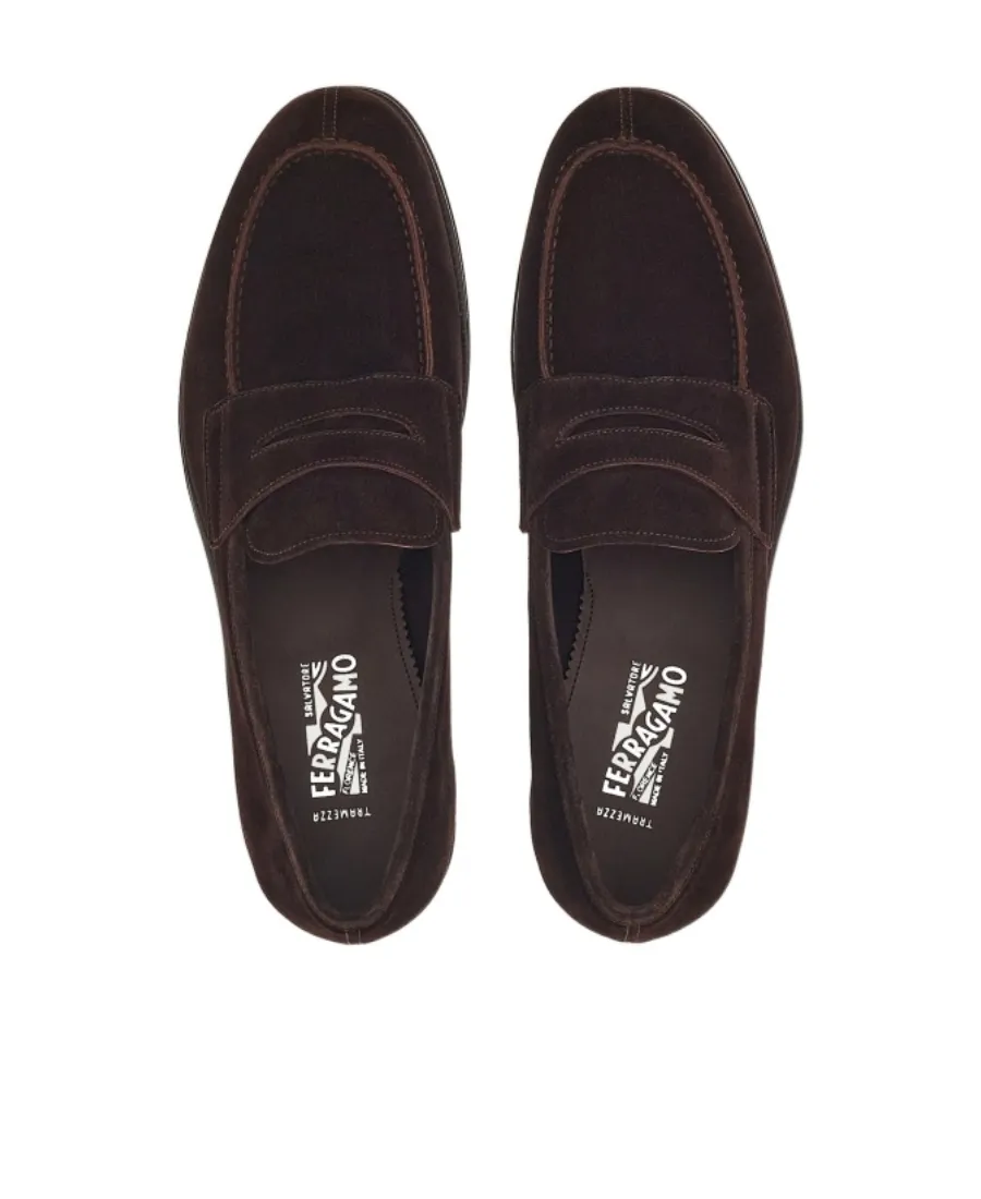 Salvatore Ferragamo Penny Almond-Toe Slip-On Loafers