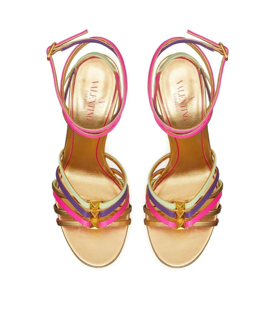 Valentino Garavani Rockstud Metallic Open Toe Sandals