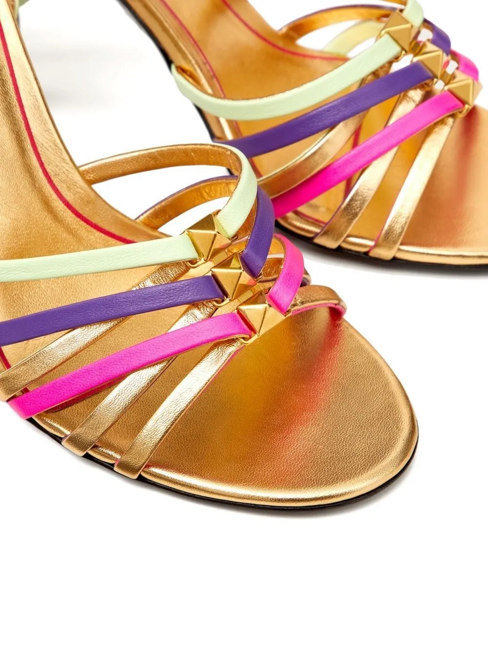 Valentino Garavani Rockstud Metallic Open Toe Sandals