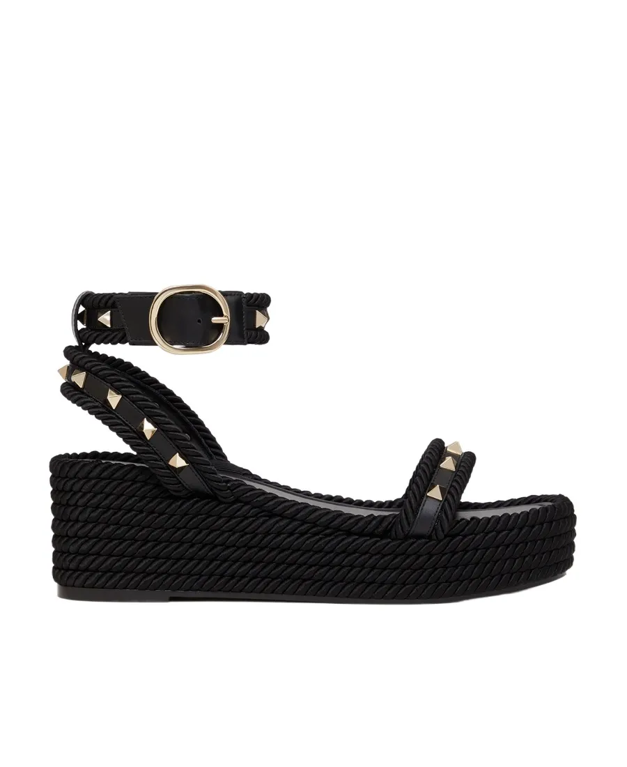Valentino Garavani Rockstud Open Toe Wadge Sandals