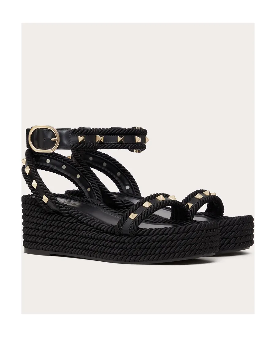 Valentino Garavani Rockstud Open Toe Wadge Sandals