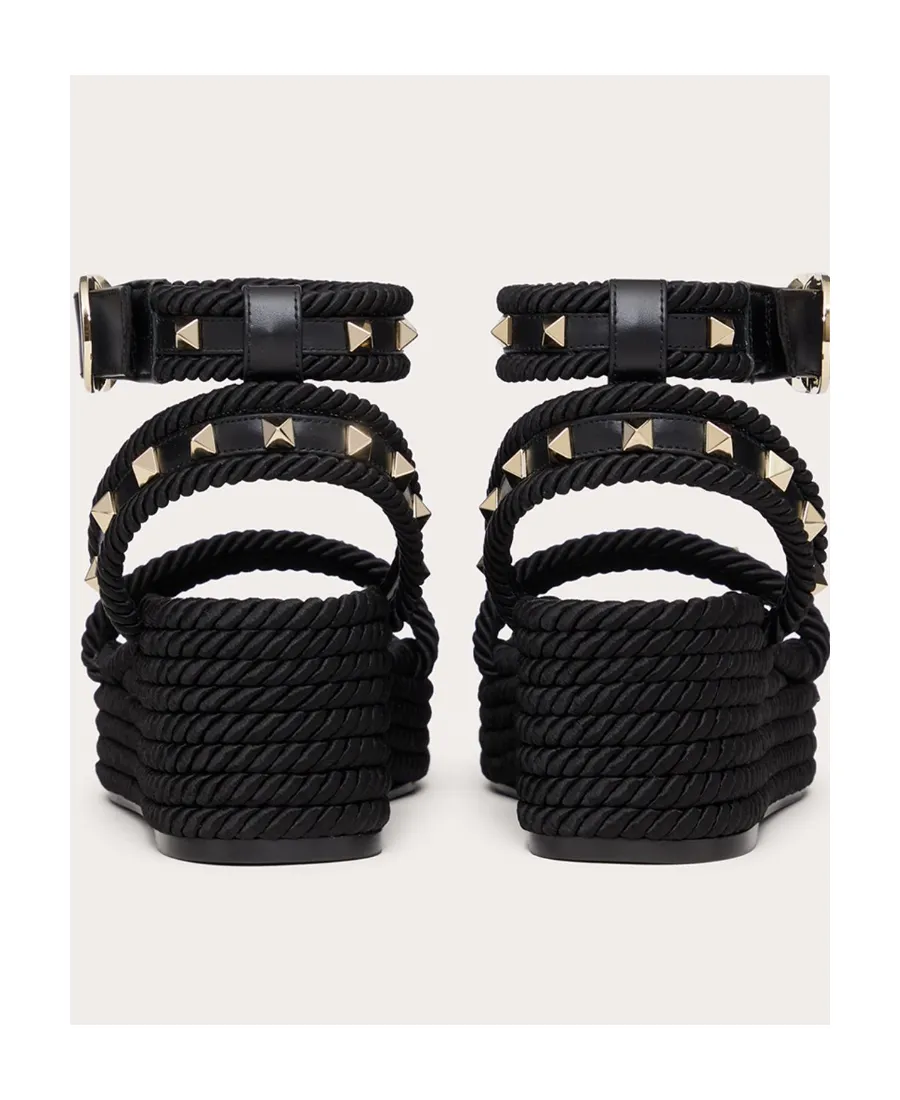 Valentino Garavani Rockstud Open Toe Wadge Sandals