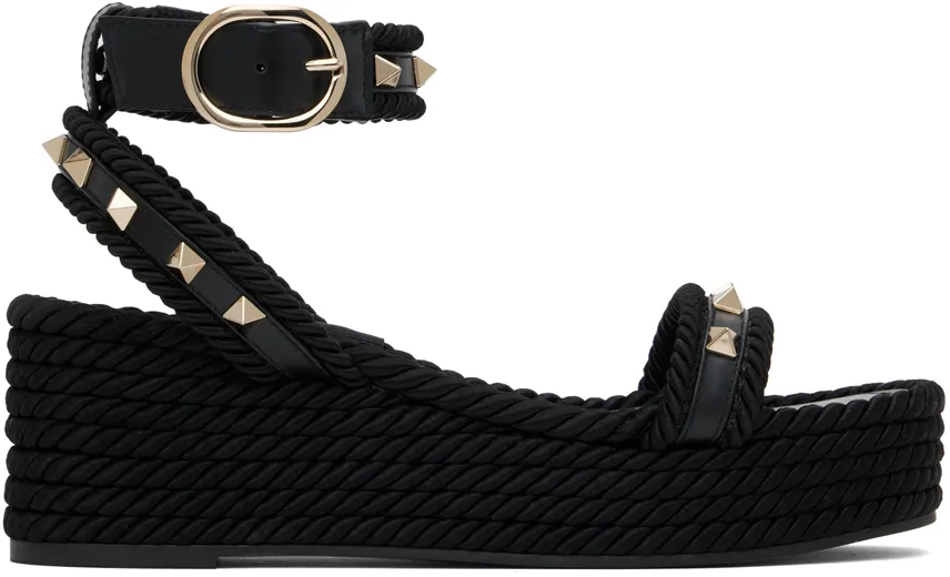 Valentino Garavani Rockstud Open Toe Wadge Sandals
