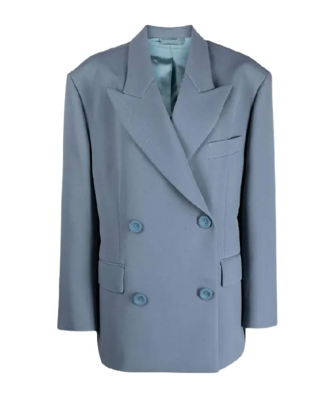 Double-Breasted Button-Fastening Jacket