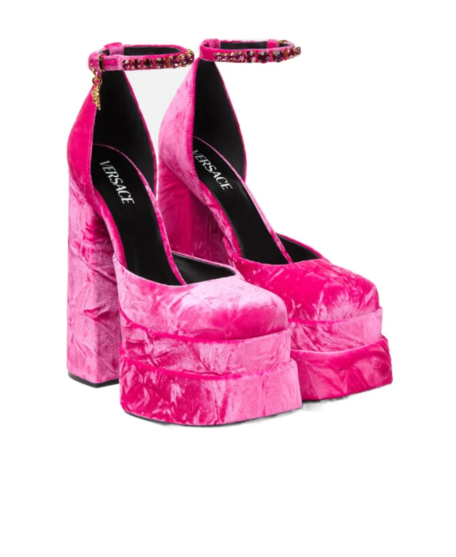 Versace Medusa Aevitas Embellished Platform Pumps