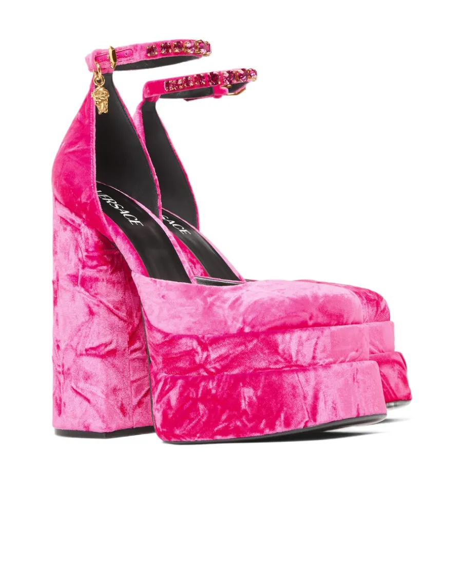 Versace Medusa Aevitas Embellished Platform Pumps