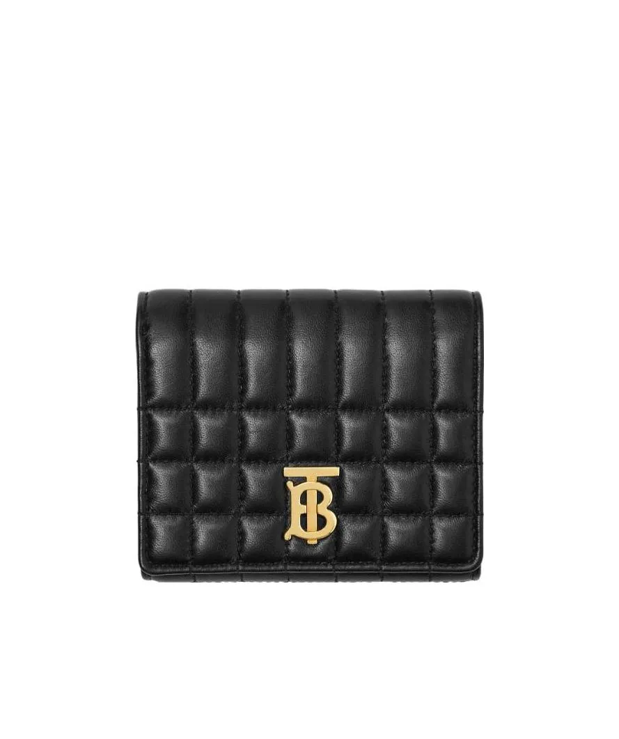 Burberry Logo Plaque Quilted Wallet