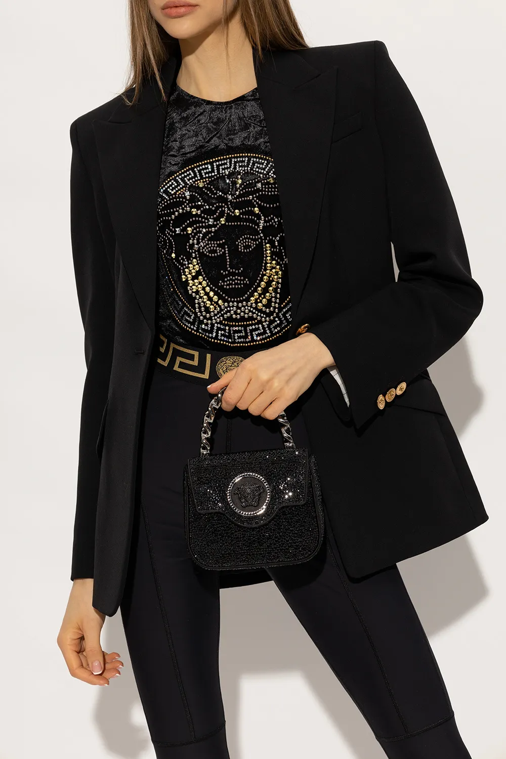 Versace La Medusa Embellished Mini Tote Bag
