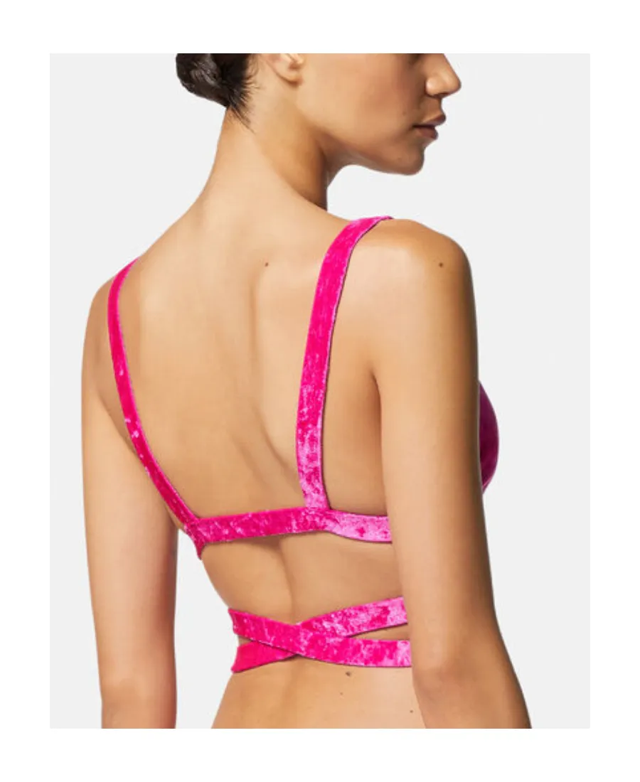 Versace Medusa Charm Strapped Bikini Top