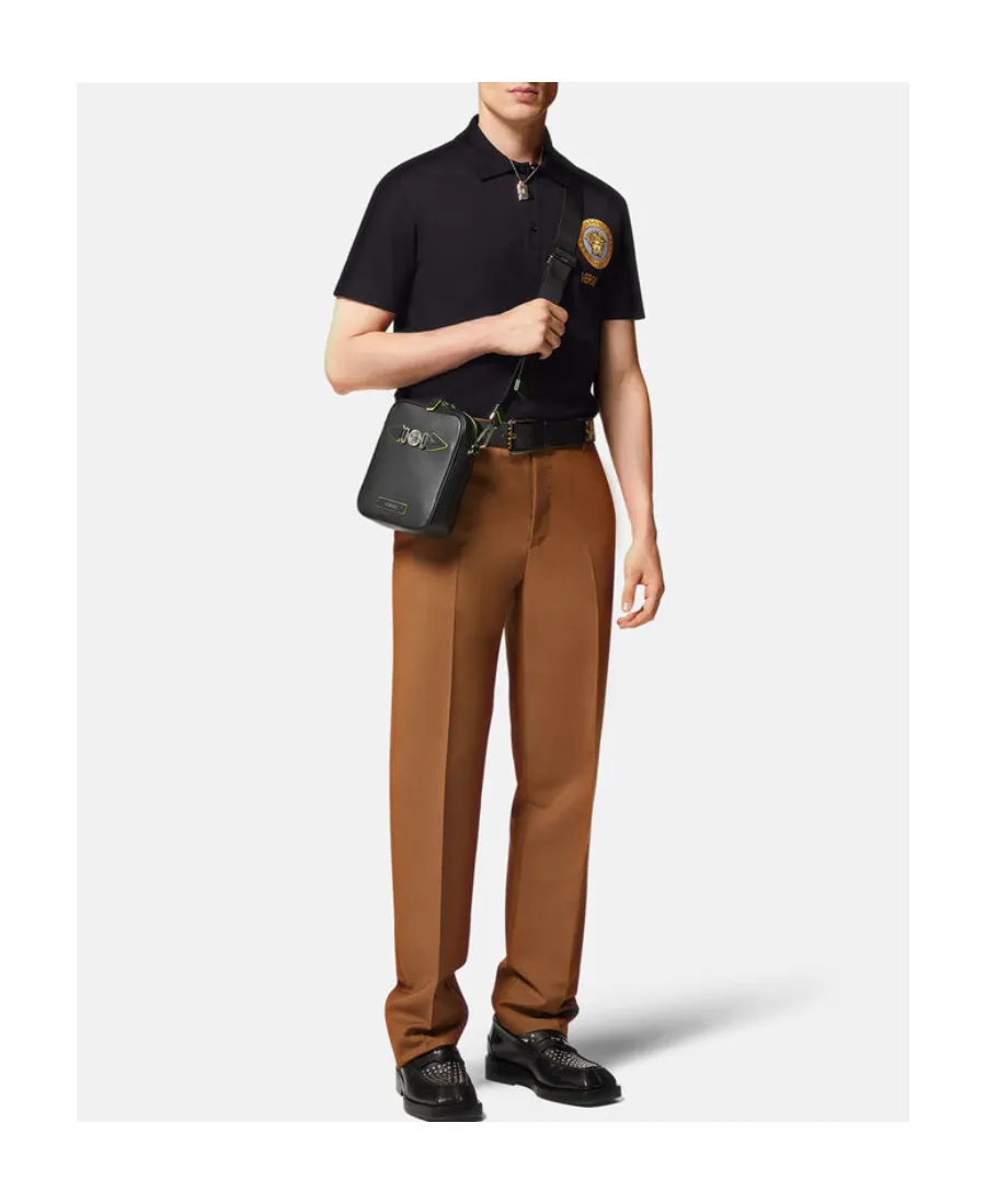 Versace Logo Embroidered Short-Sleeved Polo Shirt