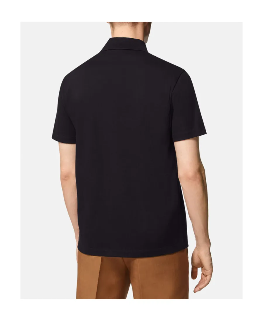 Versace Logo Embroidered Short-Sleeved Polo Shirt