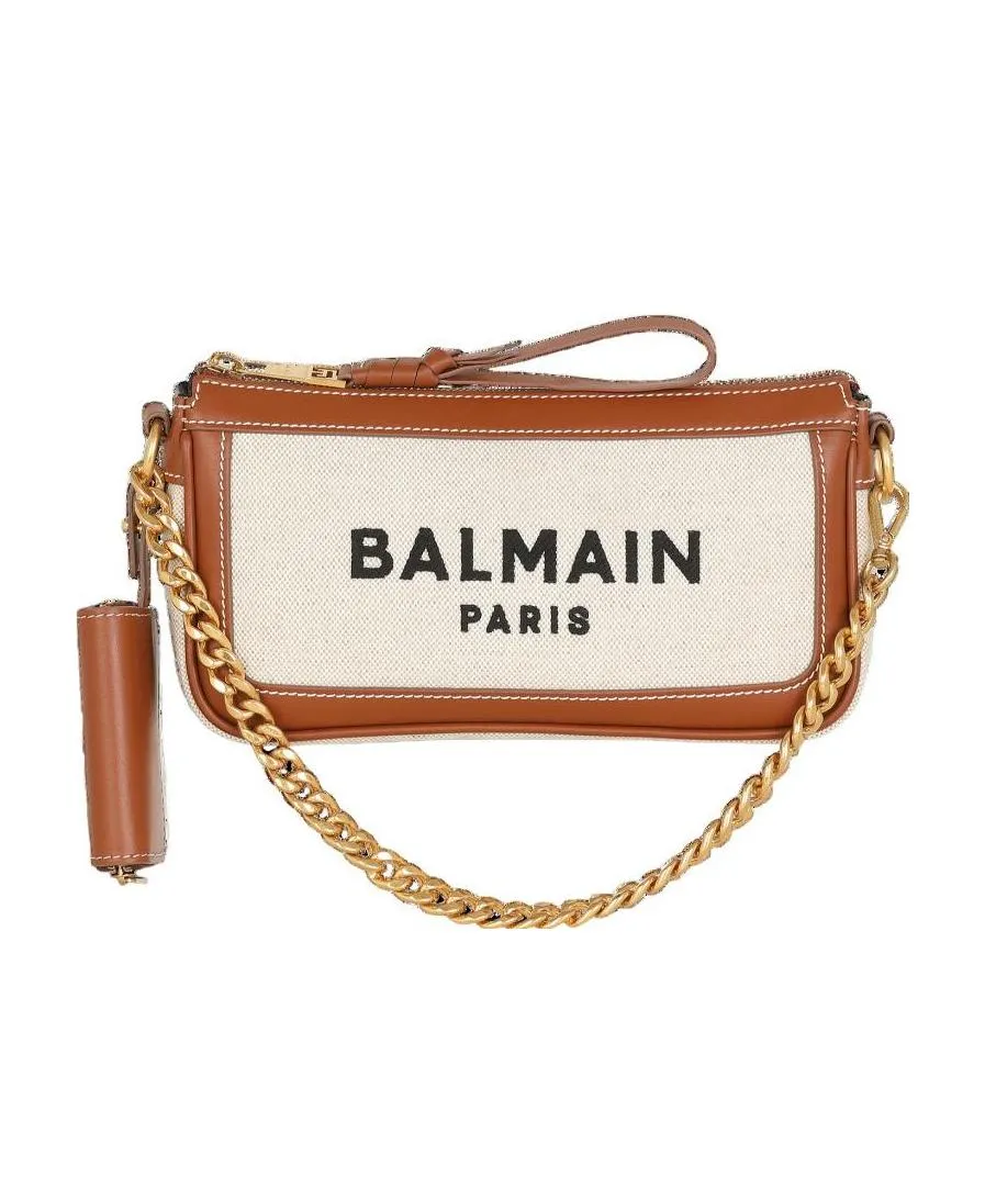 B-Army Canvas Clutch Bag With Leather Inserts