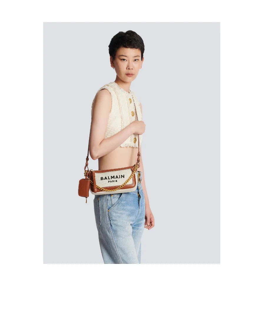 B-Army Canvas Clutch Bag With Leather Inserts