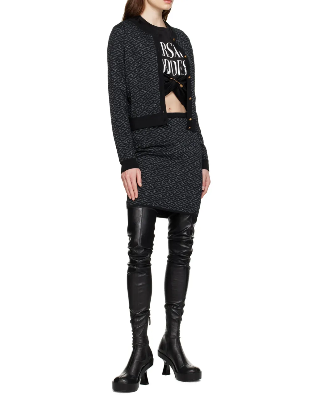 Monogram-Jacquard Knit Skirt