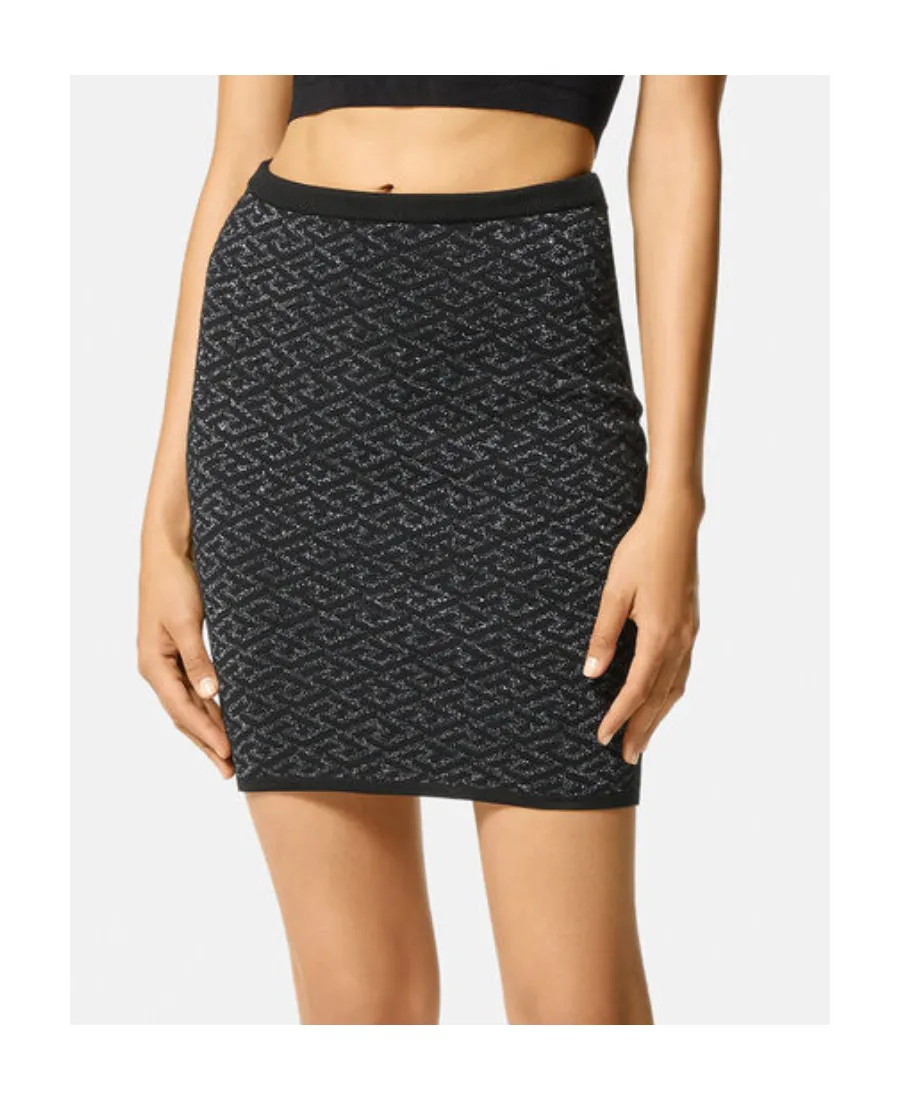 Monogram-Jacquard Knit Skirt