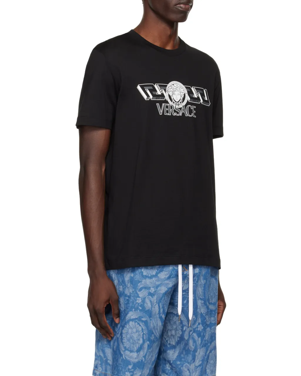 Versace Logo Printed Crewneck T-Shirt