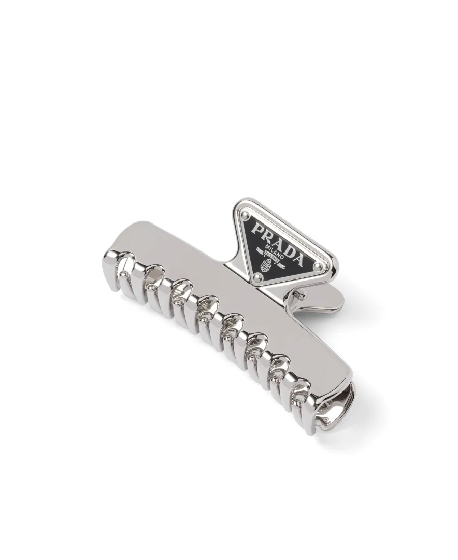 Prada Logo Plaque Hair Clip