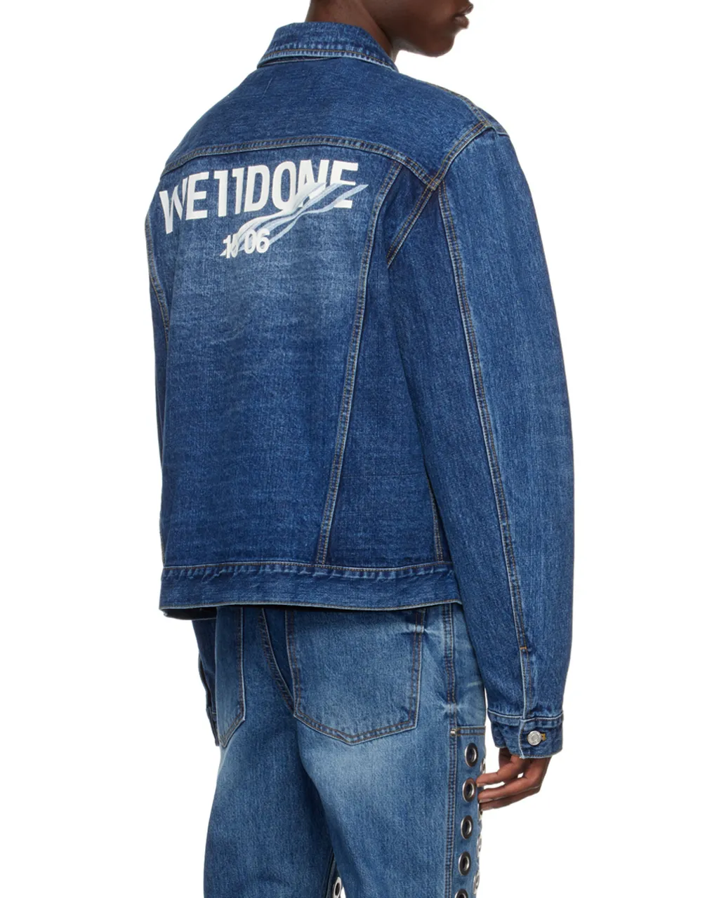 Wave Logo-Print Trucker Jacket