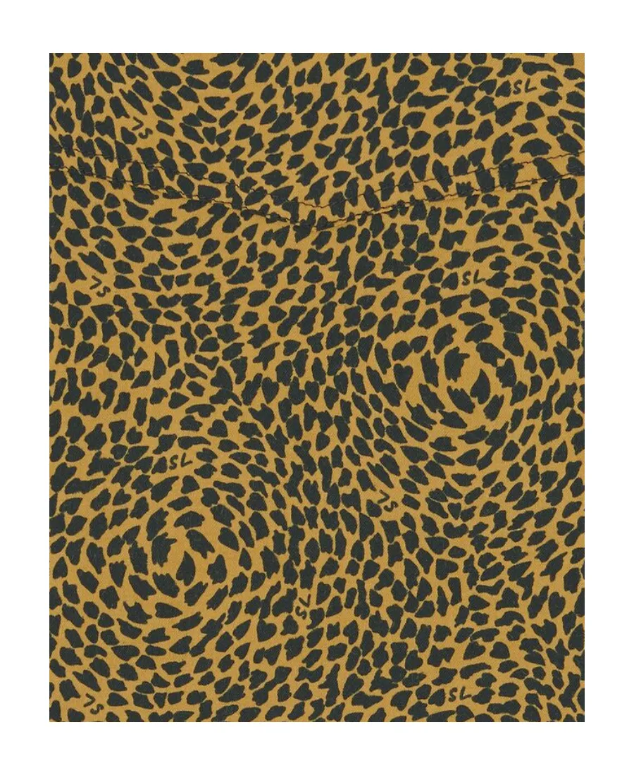 Saint Laurent Leopard Printed Cropped Shirt