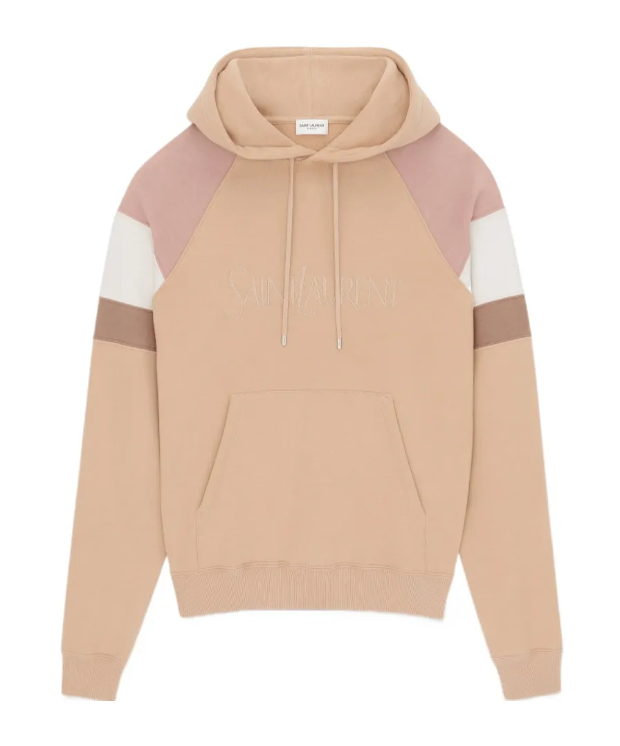 Saint Laurent Logo Detailed Drawstring Hoodie