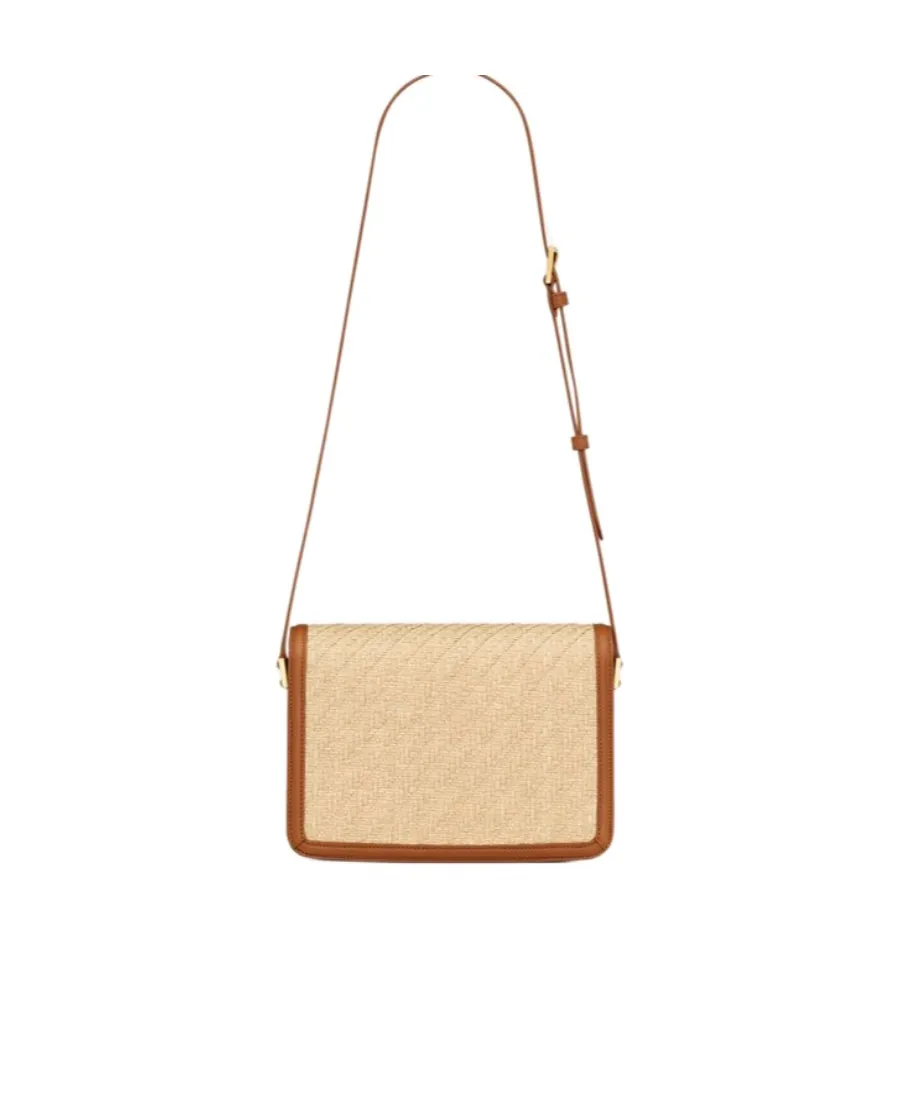 Solferino Medium Satchel In Raffia And Vegetable-Tanned Leather