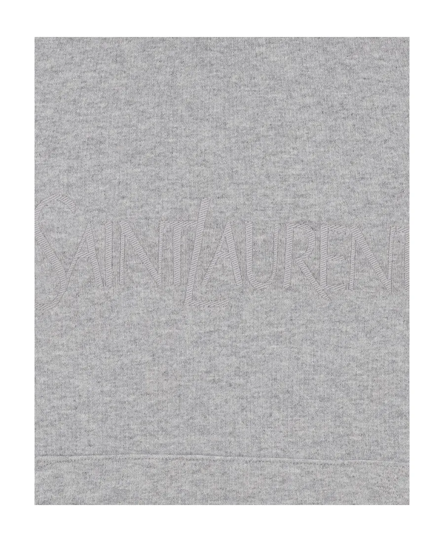 Saint Laurent Logo Embroidered Drawstring Hoodie