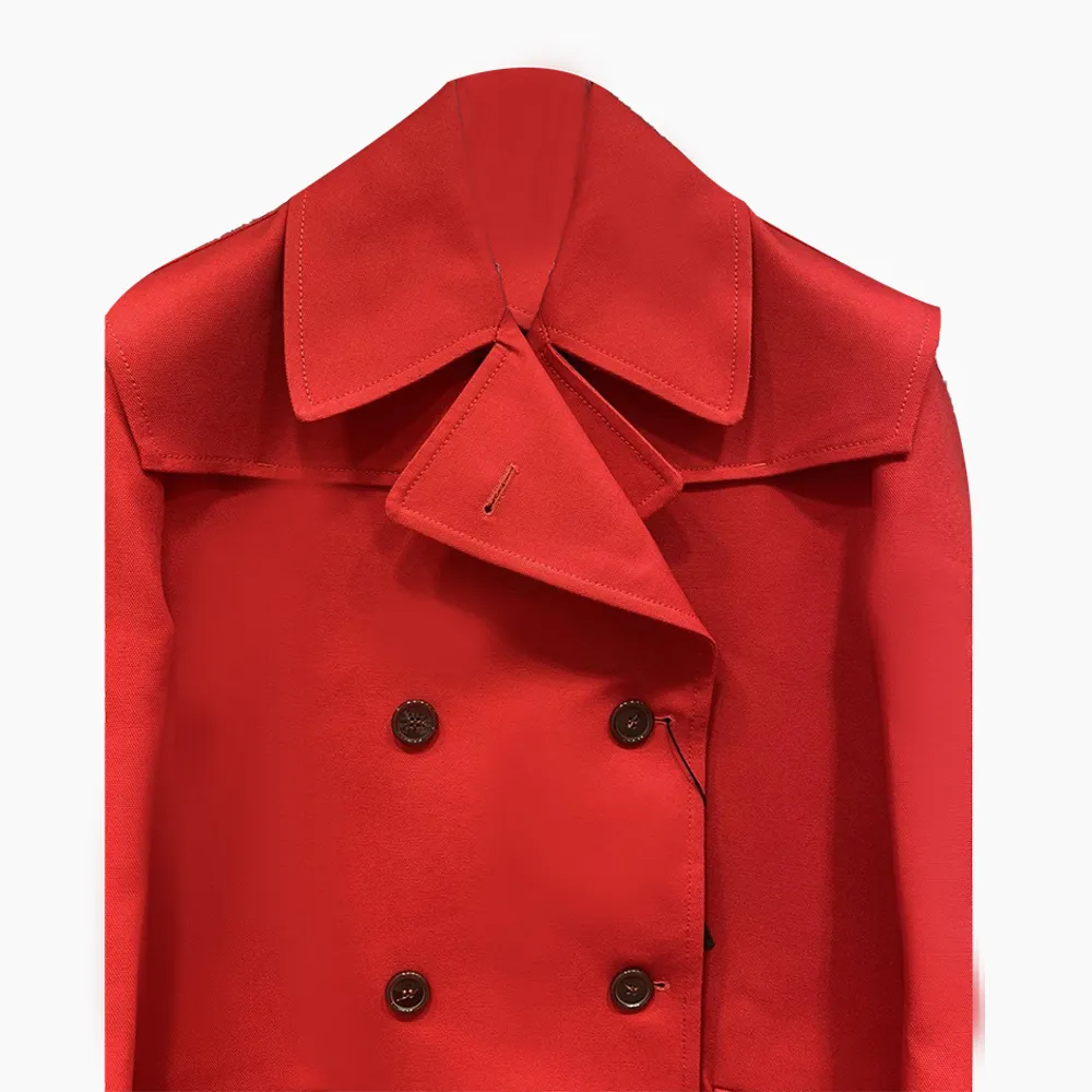 Double-Breasted Lapel Long Overcoat