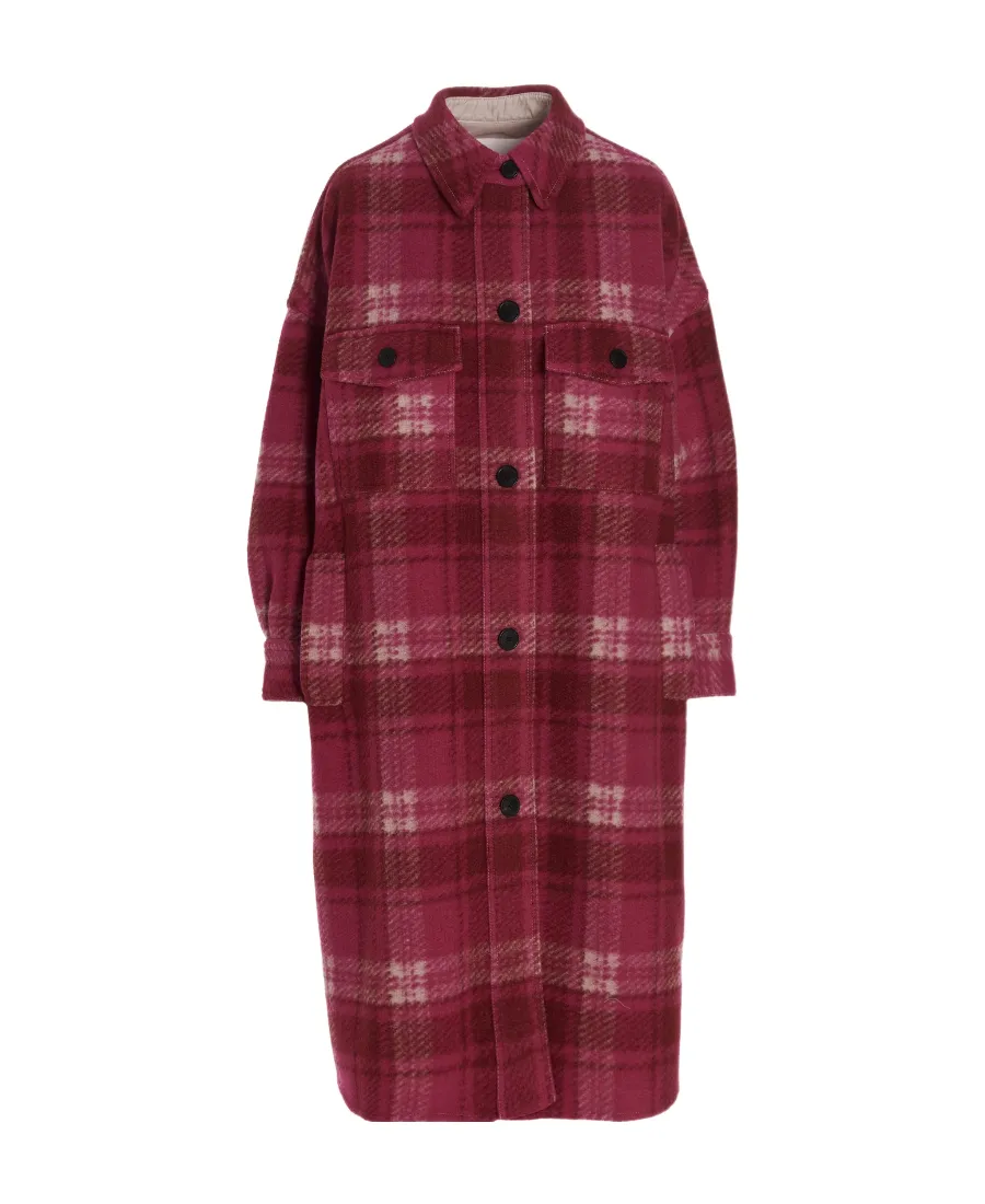 Plaid Single-Breasted Coat