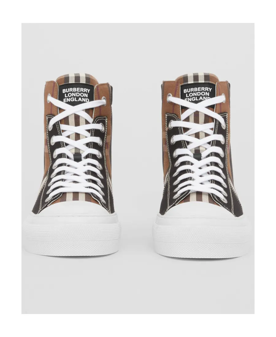 Burberry Panelled High-Top Sneakers