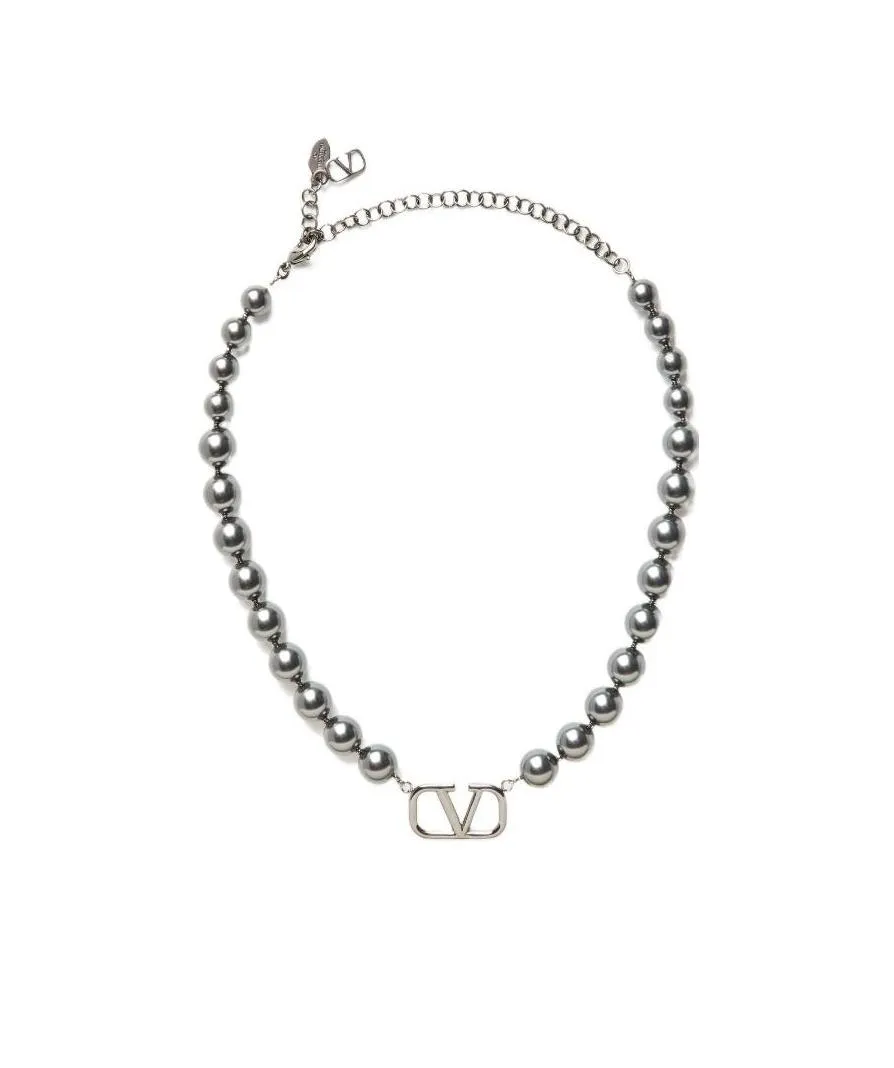 Vlogo Signature Metal Choker With Swarovski® Pearls