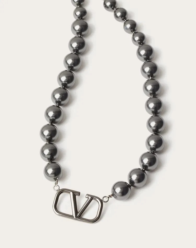 Vlogo Signature Metal Choker With Swarovski® Pearls