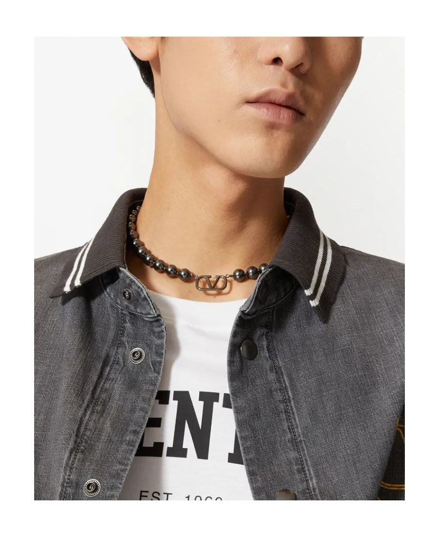 Vlogo Signature Metal Choker With Swarovski® Pearls