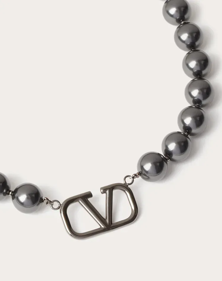 Vlogo Signature Metal Choker With Swarovski® Pearls