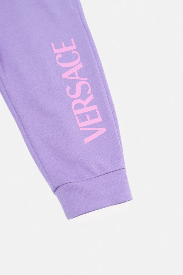 Versace Kids Logo Printed Straight Leg Pants