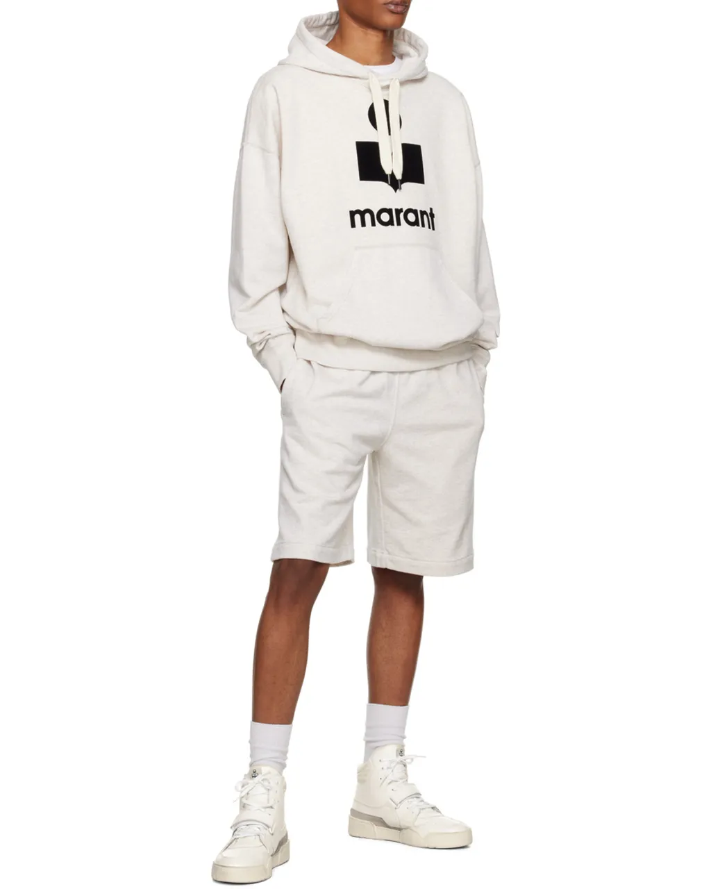 Isabel Marant Miley Logo Printed Drawstring Hoodie