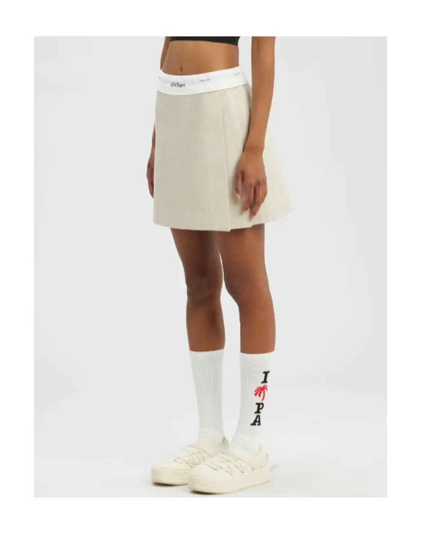 Palm Angels Logo Detailed Pleated Mini Skirt
