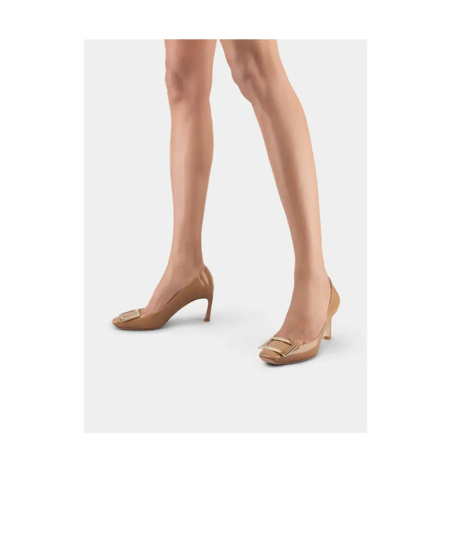 Trompette Metal Buckle Pumps In Patent Leather