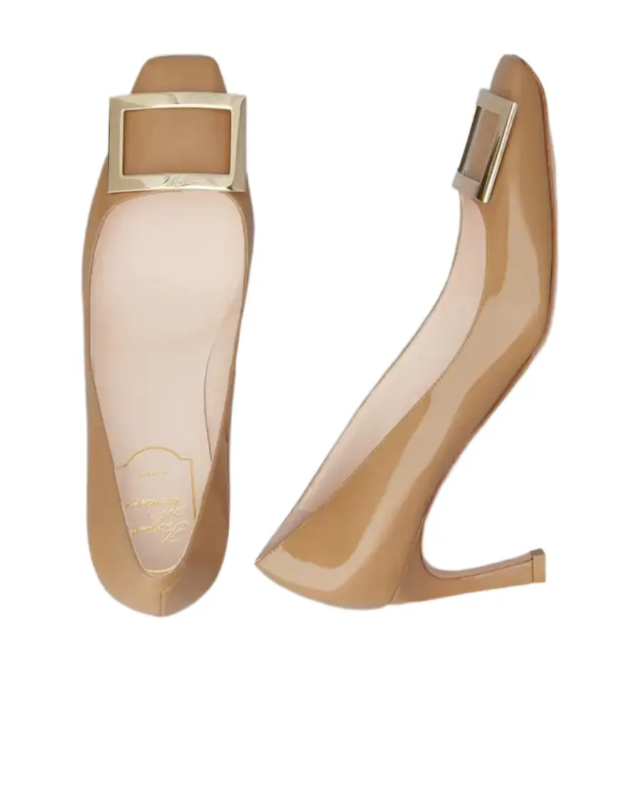 Trompette Metal Buckle Pumps In Patent Leather