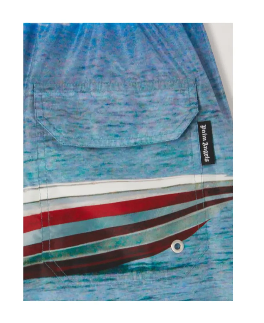 Palm Angels Getty Speedyboat Drawstring Swim Shorts